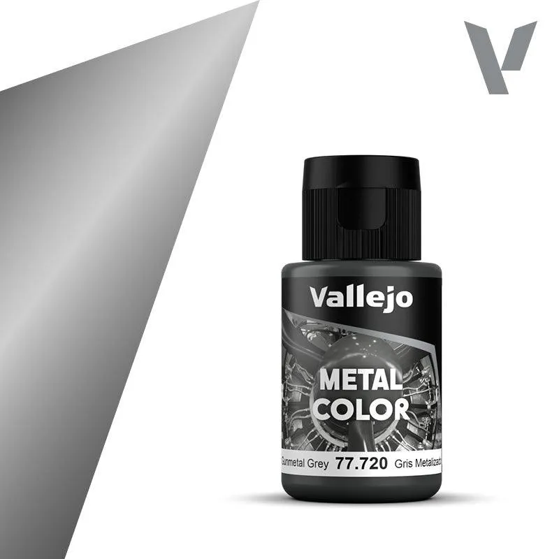 Vallejo 77720 Metal Color Gunmetal Gray Acrylic Paint 35ml