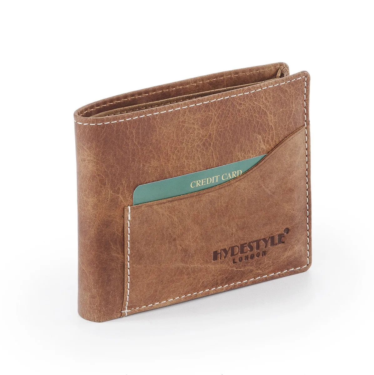 Venator distressed leather sliding 2- in 1 wallet #GW837  Tan