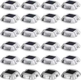 Vevor Driveway Lights 24 Pack Solar Charge LED White Wireless New