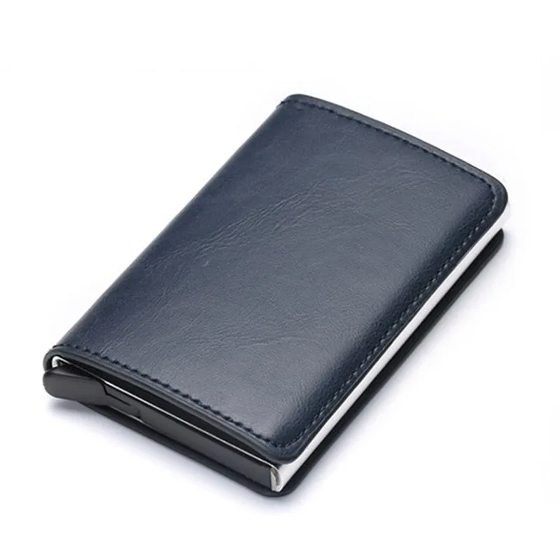 Vintage Leather & Aluminum RFID Blocking Ridge Wallet