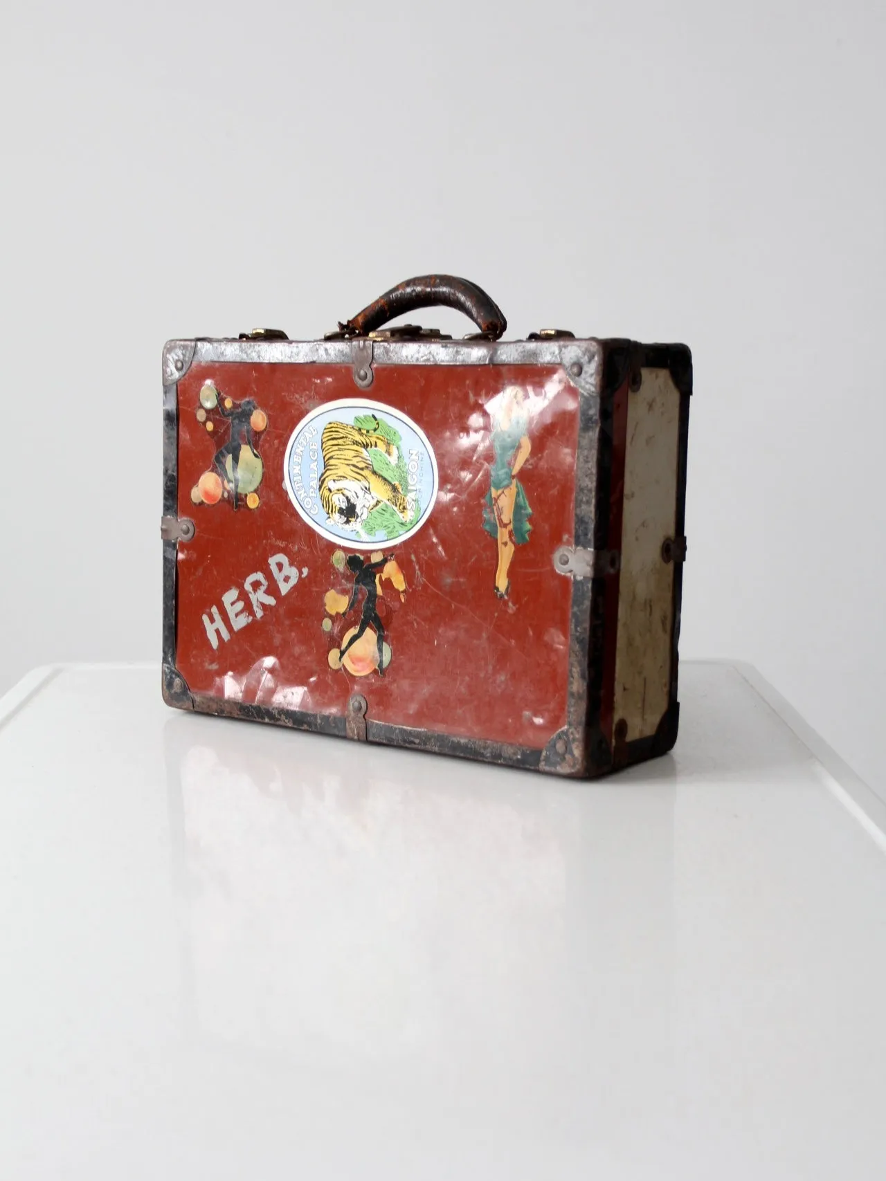 vintage metal luggage case