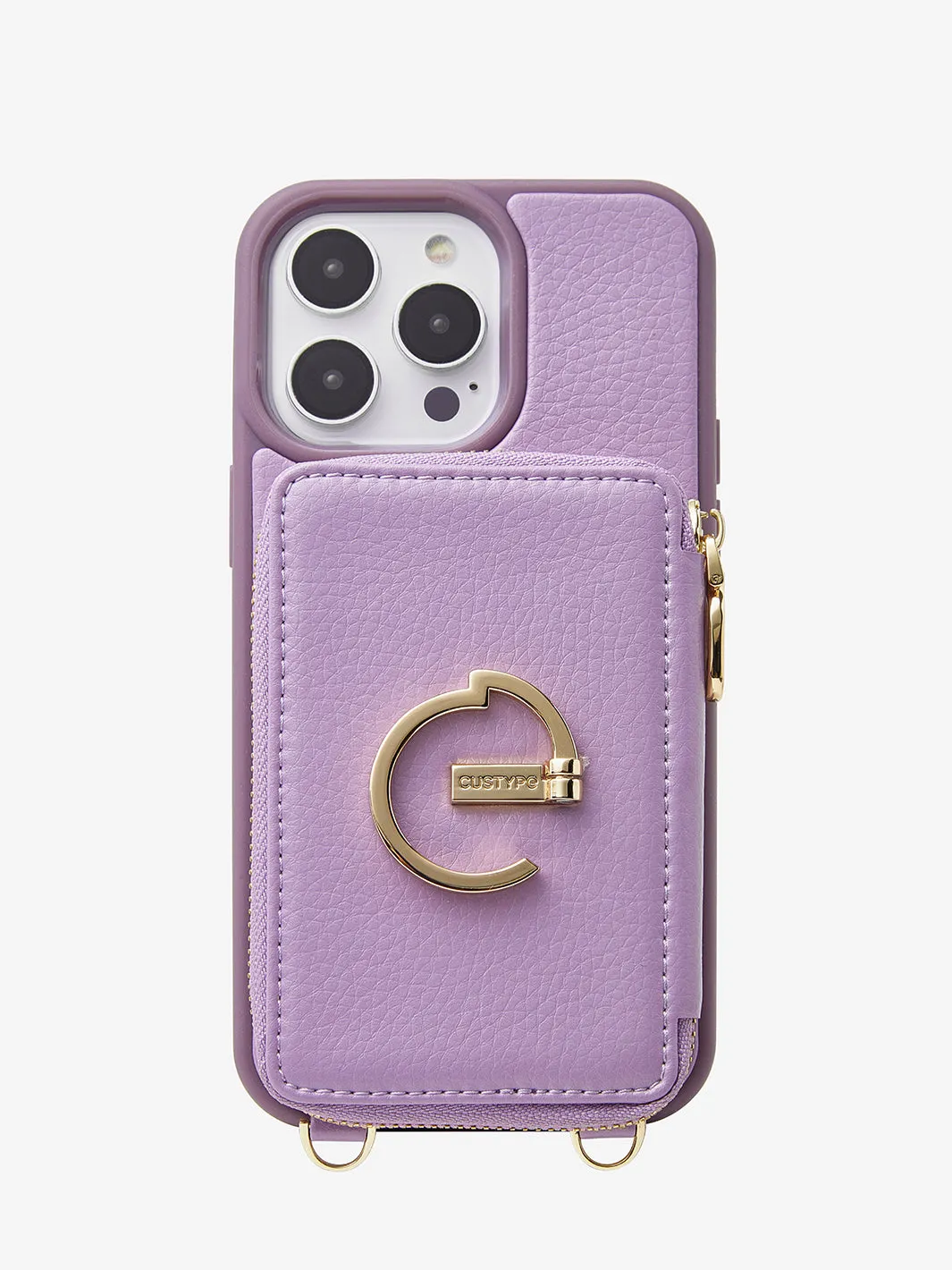 ZipPouch- E-stand Wallet Phone Case- Lychee Leather