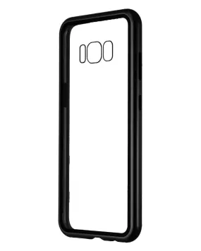 Zore Metal and Glass Hybrid Case for Samsung Galaxy S8 - Black/Clear