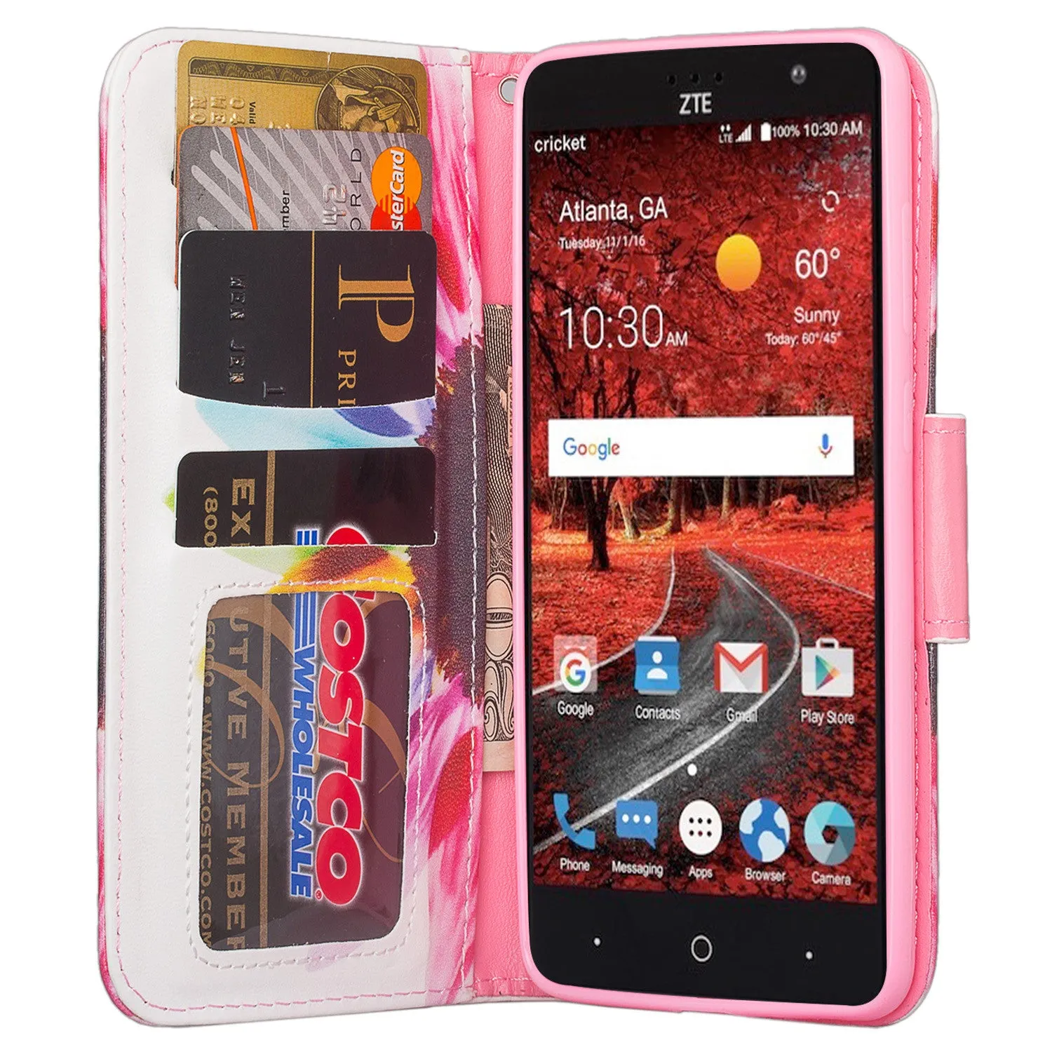 ZTE Blade Spark Z971, ZTE ZMAX One, ZTE Grand X4, X 4 Case, Wrist Strap Pu Leather Magnetic Flip [Kickstand] Wallet Cover with Slots - Vivid Sunflower